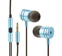 Mgs33 Ecouteurs Bleu Metal Filaires Intra-Auriculaires,Casque Stéréo Filaire,Micro Casque Portable,2 Haut-Parleurs Stéréo,Casque Kit