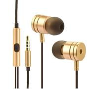 Mgs33 Ecouteurs Métal Or Filaires Intra-Auriculaires,Casque Stéréo Filaire,Micro Casque Portable,2 Haut-Parleurs Stéréo,Casque Kit