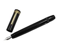 MGTCAR 1912 Stylo plume rotatif à encre à piston en résine Noir/rouge Avec pochette en cuir