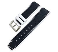 MGTCAR Bracelet de montre étanche en caoutchouc fluoré pour Blancpain 5000 5015 Fifty Fathoms CITIZEN Noir Blanc Rouge 22 mm 23 mm, 22mm