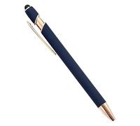 MGTCAR Lot de 20 à 200 stylos à bille en métal pour écran tactile, stylo publicitaire pour bureau, école, logo personnalisé, gravure laser (bleu foncé (rose), 50 stylos)