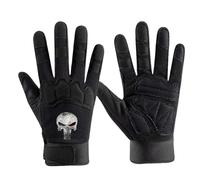 MGTERN Ga.nts de Moto Pun.ish-er, Anti-Choc Respirant Ga.nts, Ga.nts de Cyclisme pour Vélo de Route Gymnase, Antichoc(Black,M)
