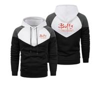 MGTERN Sweatshirt Homme Bu-ffy Vam-pire Sl-aye, Casual Capuche, Pour La Pêche En Plein Aire, Idéal(White,M)