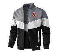 MGTERN Veste Softshell Imperméable Pour Al Ahly Sc, à col montant avec fermeture éclair complète, Idéal pour les sports décontractés, vestes de transition pour le printemps, print(Grey,S)