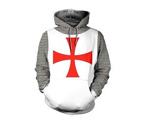 Mgyfady Sweat à capuche Armure Chevaliers Templiers Croix des Croisades Veste Pullover Sweater Sweatshirt Vintage Médiéval Chevalier Costumes de Cosplay