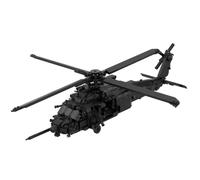 MH-60M Kit de construction d'hélicoptère militaire 3D - 1517 pièces - Noir | Modèle d'avion rotatif en pierre, noir mat, objet de collection détaillé pour adultes