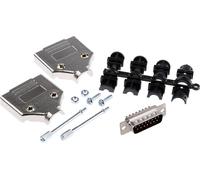 MH Connectors MHDTPK15-DM15P-K Kit embase SUB-D mâle 180 ° Nombre de pôles: 15 fût à souder 1 pc(s)