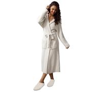 MH MYLUNE HOME Robe à capuche de couleur unie, taupe, 2