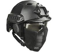 MH Tactical Fast Helmet Set/Protège - Oreilles Pliable Demi - Masque Et Lunettes pour Airsoft Paintball Halloween Cosplay CS Hunt