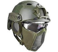 MH Tactical Fast Helmet Set/Protège - Oreilles Pliable Demi - Masque Et Lunettes pour Airsoft Paintball Halloween Cosplay CS Hunt