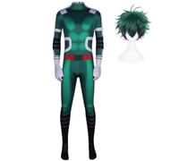MHA Midoriya Izuku Costume de cosplay Halloween | Midoriya Izuku Perruque Combinaison Anime Carnaval Jeu de rôle
