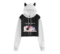 MHA Sweat à capuche Fairy Tail Sweat-shirt à capuche japonais imprimé anime sweat à capuche court pull à capuche avec oreilles de chat pour adultes adolescents unisexe, Type 4., XS