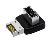 MHADBKH Adaptateur USB 3.1 type E coudé de direction à 90 degrés vertical type E pour cartes mères d'ordinateur PH74A/PH74B Beauté du câblage