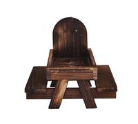 MHADBKH All Weathers Petite table de salle à manger en bois pour petits animaux avec pare-soleil imperméable Mangeoire en bois avec parapluie