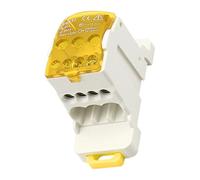 MHADBKH Boîtiers électriques à sorties multiples Rails DIN 8 bornes Port contacts en laiton Boîtier robuste Utilisation quotidienne Systèmes de distribution électrique d'usine