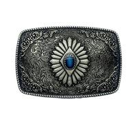 MHADBKH Boucle de ceinture pour homme, fleur gravé, Antique pewter
