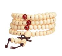 MHADBKH Bracelet de perles en bois à longues brins symbolisant la tranquillité et la force pour un usage quotidien et la méditation, Arbre, Pas de gemme