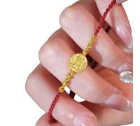 MHADBKH Bracelet de perles imitation jades porte-bonheur et richesse pour femme à la mode tissé rouge, 1Five way God of Wea, Alliage, Pas de gemme