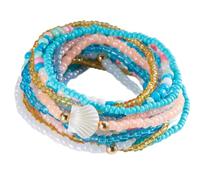 MHADBKH Bracelet de perles multicouches fait à la main - Étanche - Accessoire pour femme, BR25Y0083 2, Mi Zhu, Pas de gemme