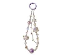 MHADBKH Bracelet de téléphone à perles avec papillon mignon et breloque numérique Accessoire de téléphone tendance pour téléphones et sacs, 2, Acrylique, Pas de gemme
