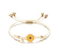 MHADBKH Bracelet en corde réglable avec étoiles et fleurs - Convient pour l'amitié et les couples, Alliage + corde tressée, Pas de gemme