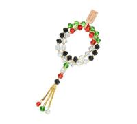 MHADBKH Bracelet Ramadan en perles de verre multicolores avec franges réglables - Bijoux musulmans pour accessoires festifs, Triangle, Cristal artificiel, Pas de gemme
