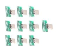 MHADBKH Carte PCB à souder 24 broches de type C femelle USB 3.1 vitesse 10 Gbit/s Mises à niveau de transfert de données pour appareils de débogage de type C femelle PCB débogage pour électronique