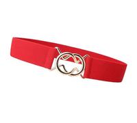 MHADBKH Ceinture en tissu extensible avec fermeture à crochet en métal - Ceinture flexible pour femmes et adolescents - Tenue décontractée - Ceinture élastique extensible pour femmes et hommes, Rouge