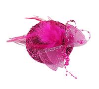 MHADBKH Chapeau bibi pour fille avec plumes et paillettes, rose rouge, taille unique