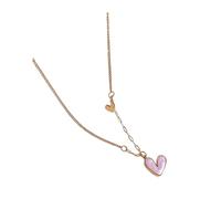 MHADBKH Collier avec pendentif en forme de cœur en acier inoxydable - Texture en acier inoxydable - Convient pour les festivals de musique et les défilés de mode, Acier inoxydable, Pas de gemme