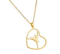 MHADBKH Collier élégant avec pendentif en forme de cœur - Chaîne réglable - Texture en acier inoxydable - Pour filles, Acier titane, Pas de gemme