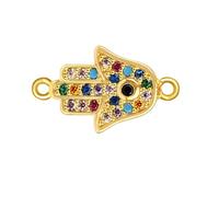 MHADBKH Collier et bracelet avec pendentif mauvais œil en oxyde de zirconium pour femme - Fait à la main - Accessoires de fabrication de porte-clés, 96, Cuivre, Pas de gemme