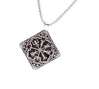 MHADBKH Collier guide en acier inoxydable au design rétro pour homme et femme, symbole pour les aventuriers et les explorateurs