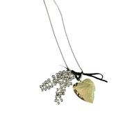 MHADBKH Collier ras du cou élégant inspiré de la Corée en forme de cœur avec perles et pampilles - Accessoire de bijoux pour femme, as described, Métal, Pas de gemme