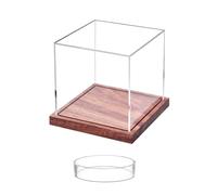 MHADBKH Cubes transparents sans assemblage nécessaire avec base en bois massif pour une présentation facile des protections de baseball