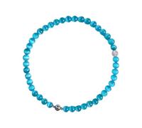 MHADBKH Élégant collier de perles en forme de cœur bleu œil de chat symbolisant l'amour et la tendresse pour les femmes à la mode, tenue décontractée, collier tendance, taille unique, Comme décrit