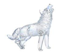 MHADBKH Élégante figurine de loup hurlant en cristal avec détails complexes pour décoration d'intérieur