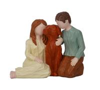 MHADBKH Figurine romantique peinte à la main pour couple - Sculpture de famille - Statue de Saint-Valentin ou d'anniversaire de mariage