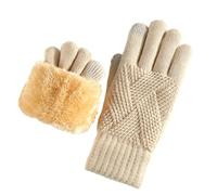 MHADBKH Gants isolants avec écran tactile - Design double tricot - Sports d'hiver en plein air - Ski - Cyclisme - Gants chauds en polyester acrylique pour femme