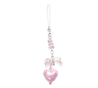 MHADBKH Joli pendentif en forme de nœud pour téléphone, sangles délicates en forme de cœur, décoration parfaite pour les étudiants, les professionnels et les amateurs de mode, taille unique, Comme