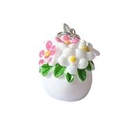 MHADBKH Joli porte-clés en forme de pot de fleurs artificielles avec des motifs de fleurs artificielles vibrantes pour breloque de sac ou support en résine robuste, Comme décrit., Daisy