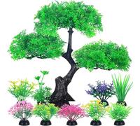 MHADBKH Lot de 10 plantes aquatiques artificielles pour aquarium, terrarium, décoration d'aquarium
