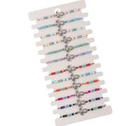 MHADBKH Lot de 12 bracelets tressés faits à la main sur le thème des tortues avec perles en bois de cristal turquoise en alliage pour homme et femme, B, Alliage, turquoise, cristal, perles en bois