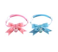 MHADBKH Lot de 2 colliers de costume pour Nouvel An, fête, nœud papillon pour séance photo, accessoires pour animaux de compagnie, accessoires faits à la main, collier de décoration festif