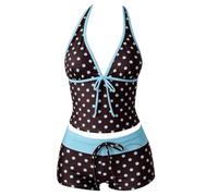MHADBKH Lot de 2 maillots de bain tankini avec short vintage pour la plage, les vacances, soutien-gorge intégré