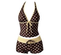 MHADBKH Lot de 2 maillots de bain tankini avec short vintage pour la plage, les vacances, soutien-gorge intégré