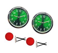 MHADBKH Lot de 2 petites horloges rondes pour tableau de bord avec adhésif | Construction en alliage imperméable, mains lumineuses, dos adhésif puissant pour la conduite de nuit, voiture, moto, bateau