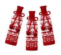 MHADBKH Lot de 3 housses décoratives en forme de flocon de neige pour bouteille de vin pour Noël, décoration de maison, décorations de bouteilles de vacances