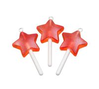 MHADBKH Lot de 3 pendentifs ronds uniques en forme d'étoile et de cœur avec revêtement en résine robuste pour un usage quotidien décontracté, five-pointed star, Résine, Pas de gemme