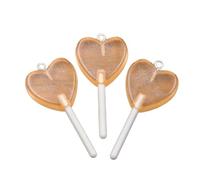 MHADBKH Lot de 3 pendentifs ronds uniques en forme d'étoile et de cœur avec revêtement en résine robuste pour un usage quotidien décontracté, five-pointed star, Résine, Pas de gemme
